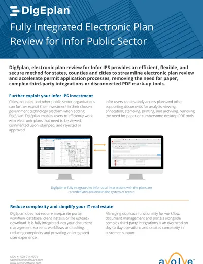 DigEplan | DigEplan Fully Integrated with Infor Plan Review